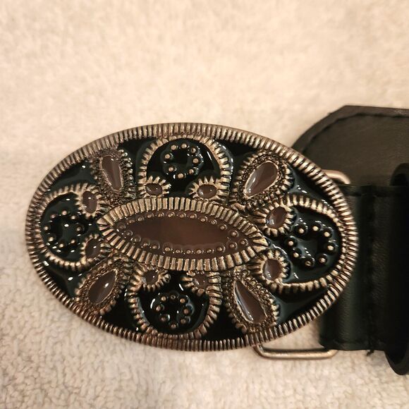 Unbranded Accessories - Belt With Buckle Women Black Western 30 inches S/M